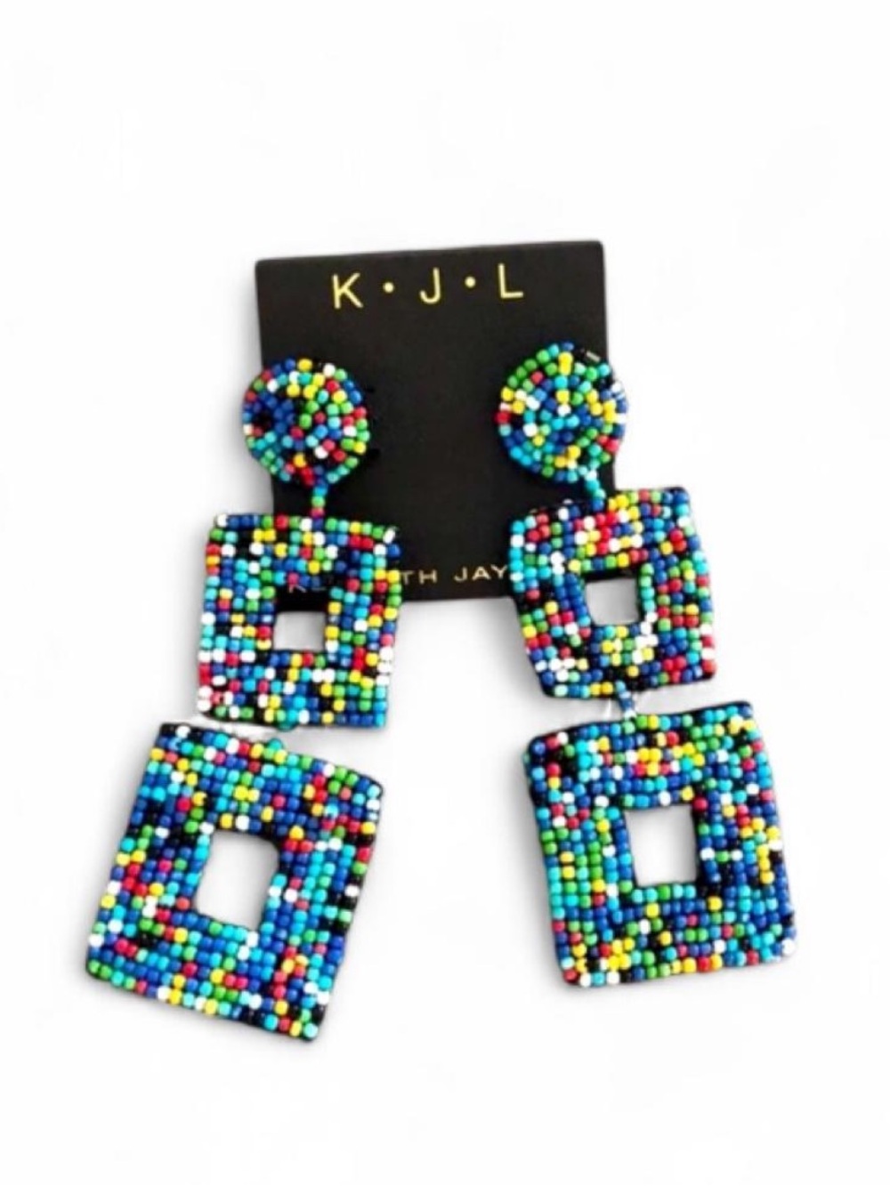 Kenneth Jay Lane Beaded Earrings- Brand New